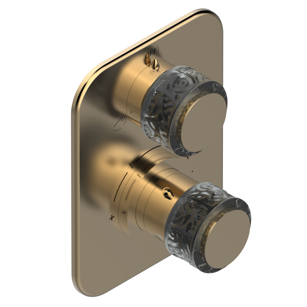 Set de finition THG pour douche thermostatique à encastrer 2 fonctions avec inverseur - Collection "New Paradise" — vue 5
