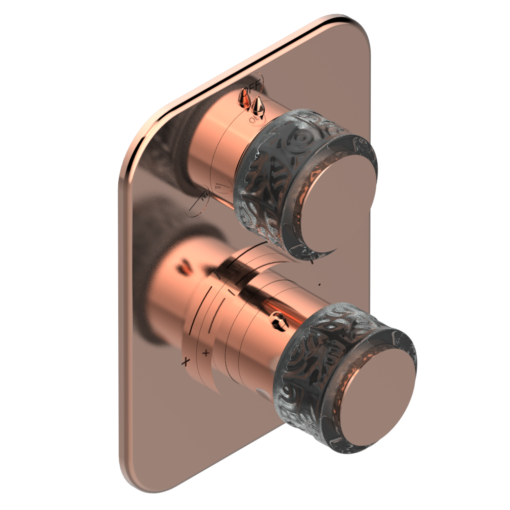 Set de finition THG pour douche thermostatique à encastrer 2 fonctions avec inverseur - Collection "New Paradise" — vue 4