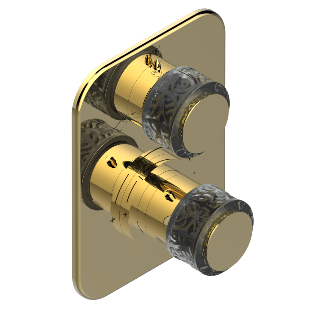 Set de finition THG pour douche thermostatique à encastrer 2 fonctions avec inverseur - Collection "New Paradise" — vue 3