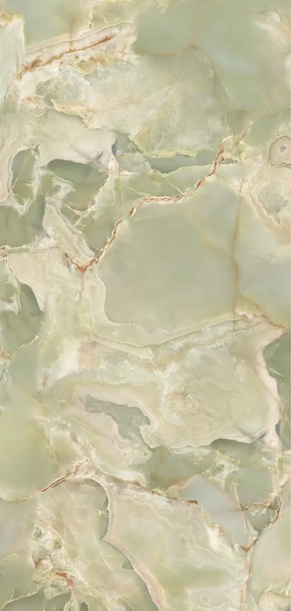 Grès cérame Tagina Onice Reale Smeraldo poli 120 x 280 cm, rectifié - vue 2