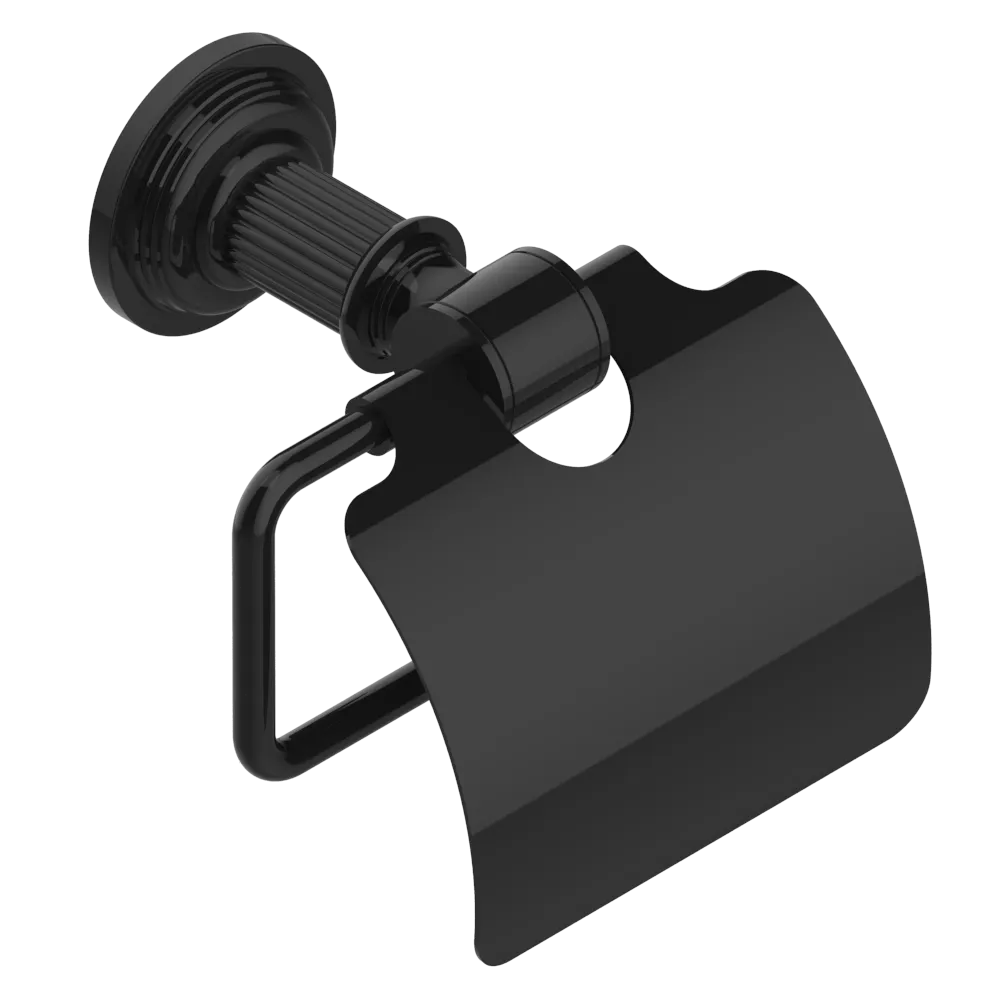 Porte-rouleau avec couvercle THG - Collection "Grand Central Onyx noir"