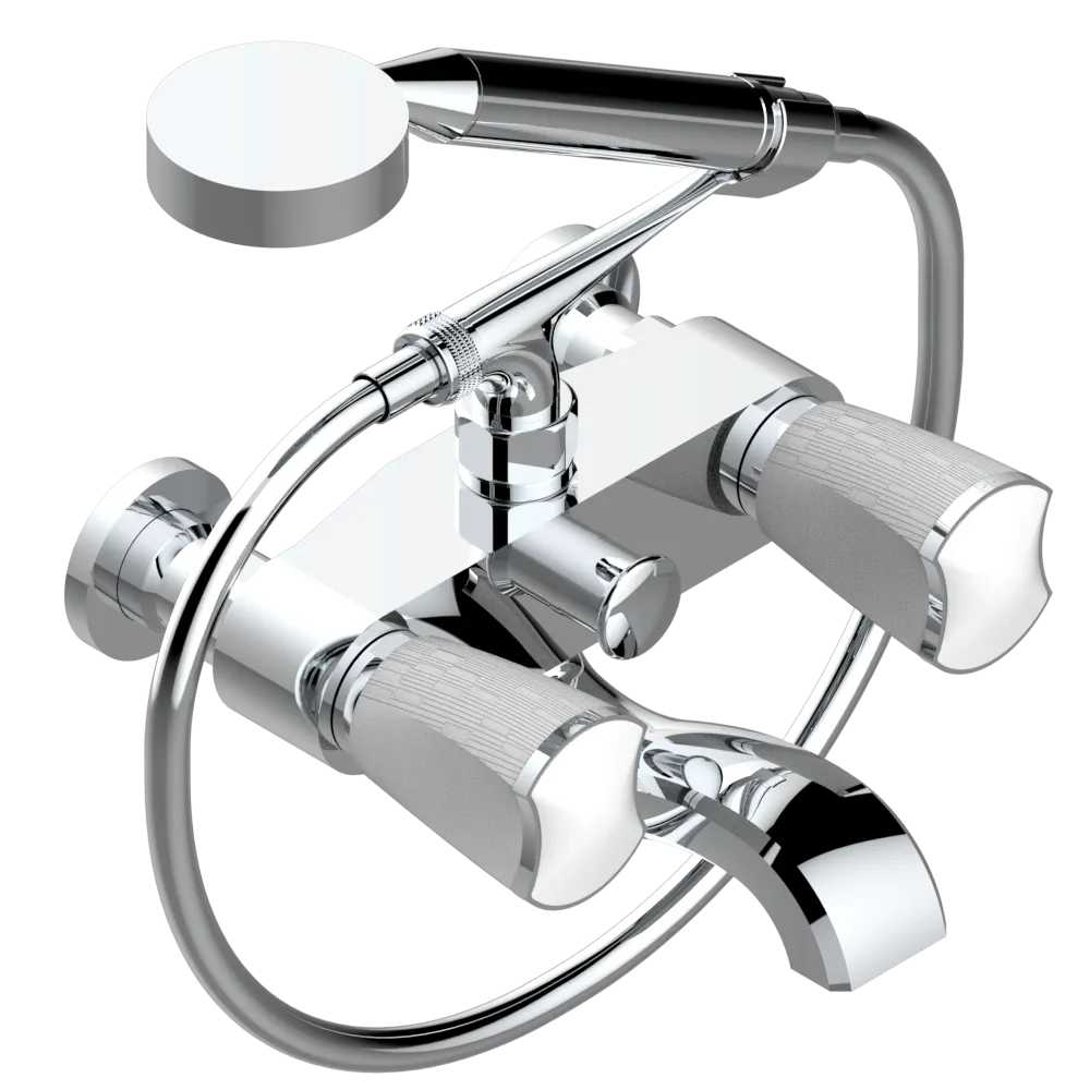 Mélangeur de bain / douche THG avec douchette - Collection &quot;Infini porcelaine blanche&quot;