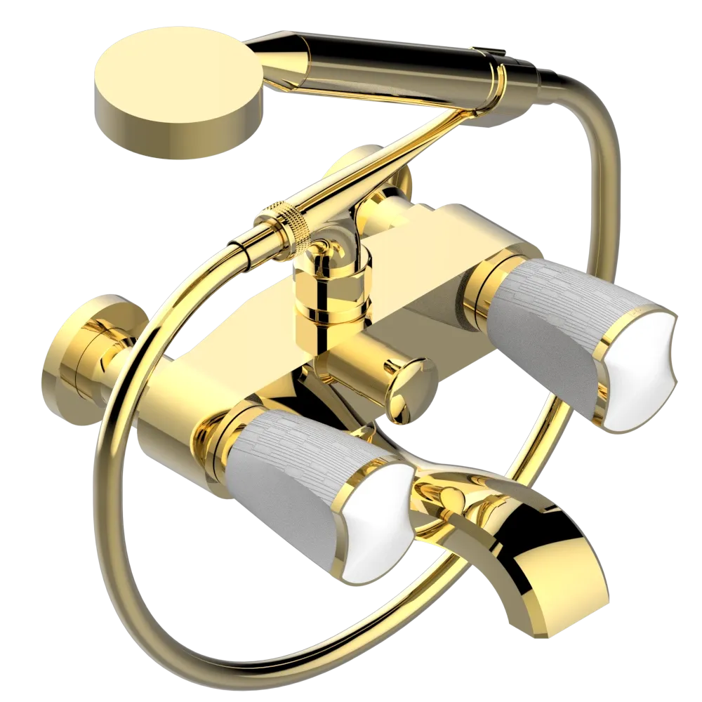 Mélangeur de bain / douche THG avec douchette - Collection "Infini porcelaine blanche"