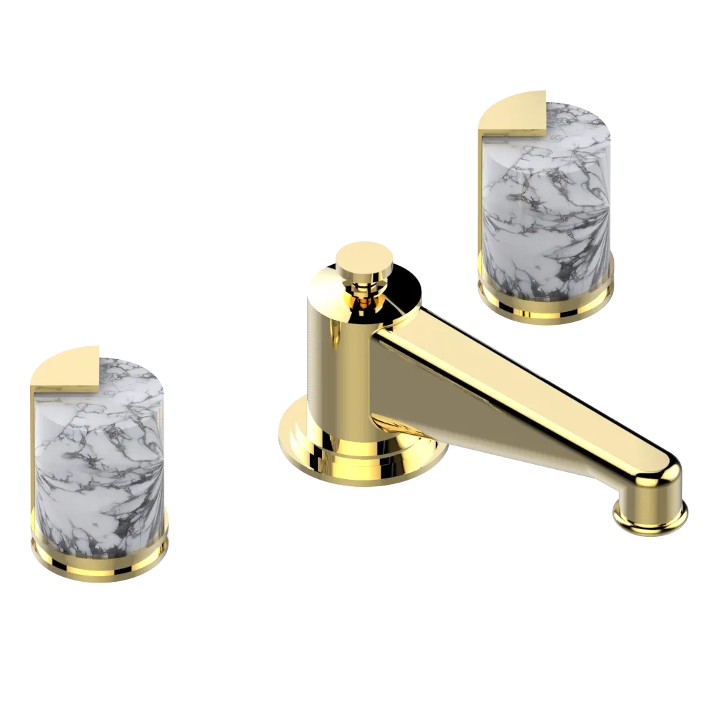 Mélangeur de lavabo 3 trous THG avec vidage - Collection "Le 9 Howlite" — vue 3