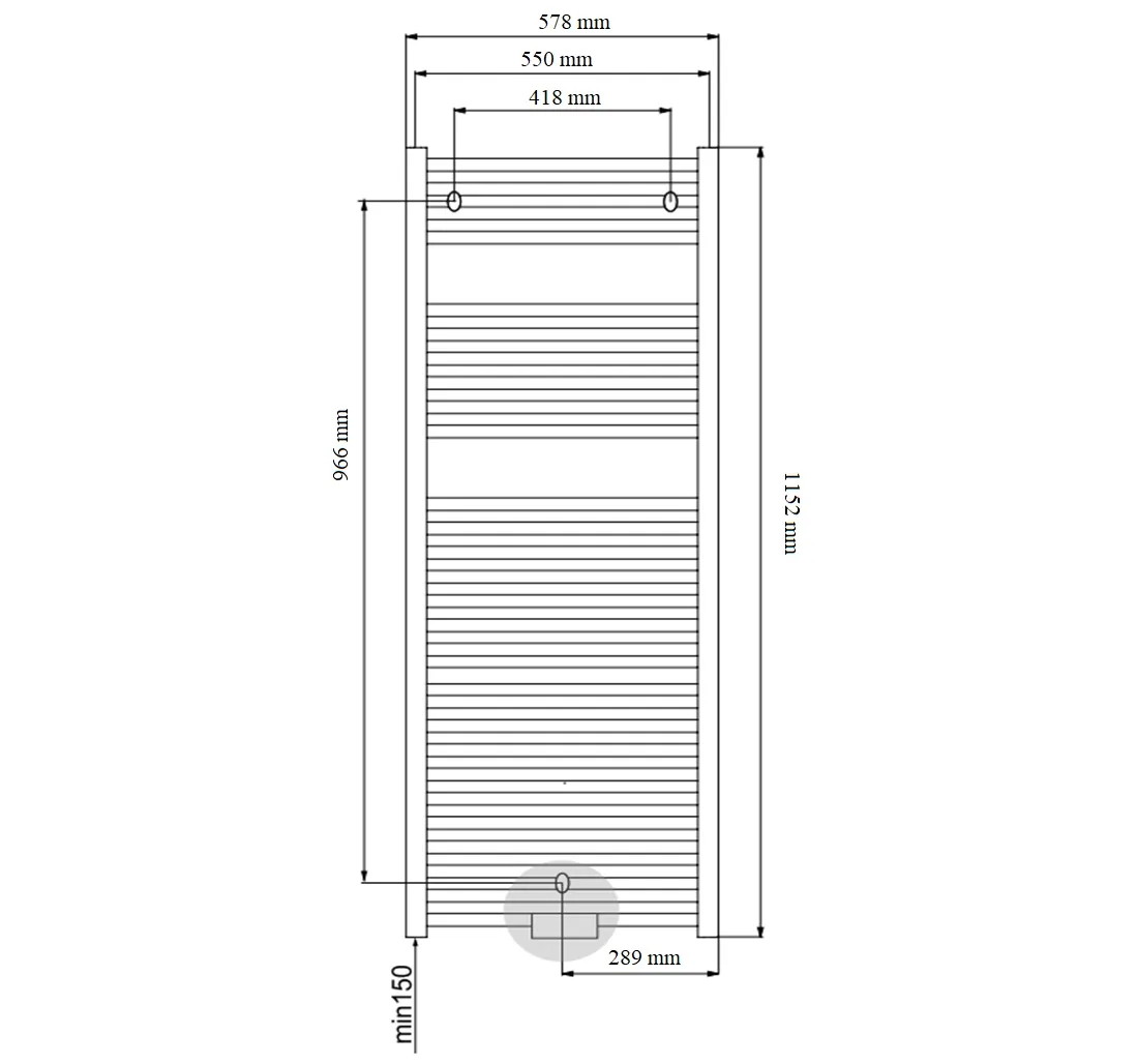 Radiateur sèche-serviettes en aluminium Fondital Cool 116 x 55 cm — vue 3