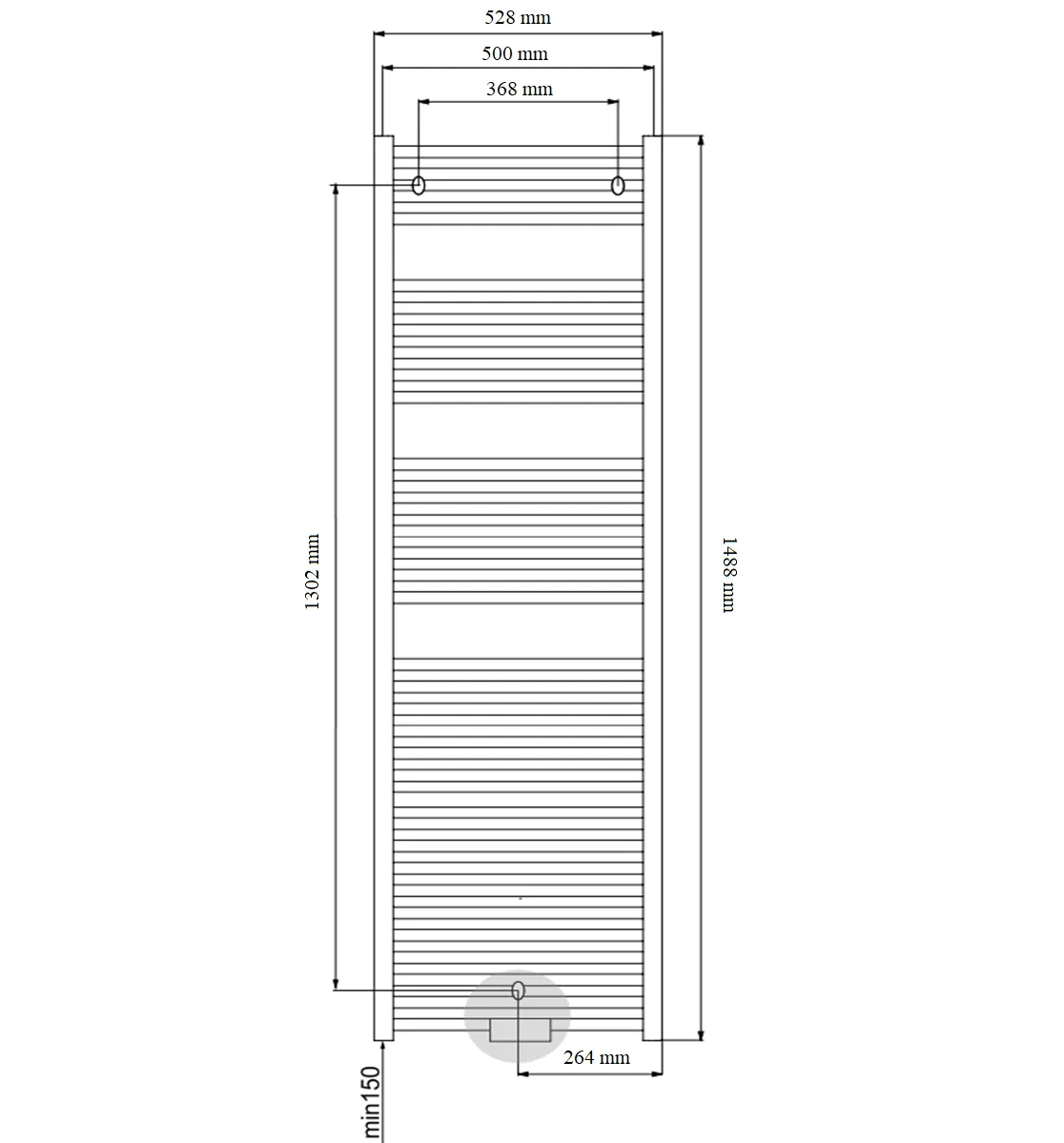 Radiateur sèche-serviettes en aluminium Fondital Cool 150 x 50 cm — vue 3