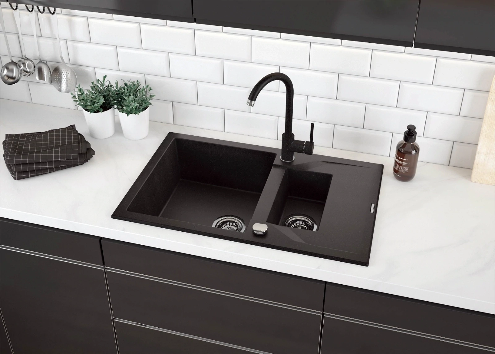 Mitigeur de cuisine Deante Nemezja en finition graphite - vue 4