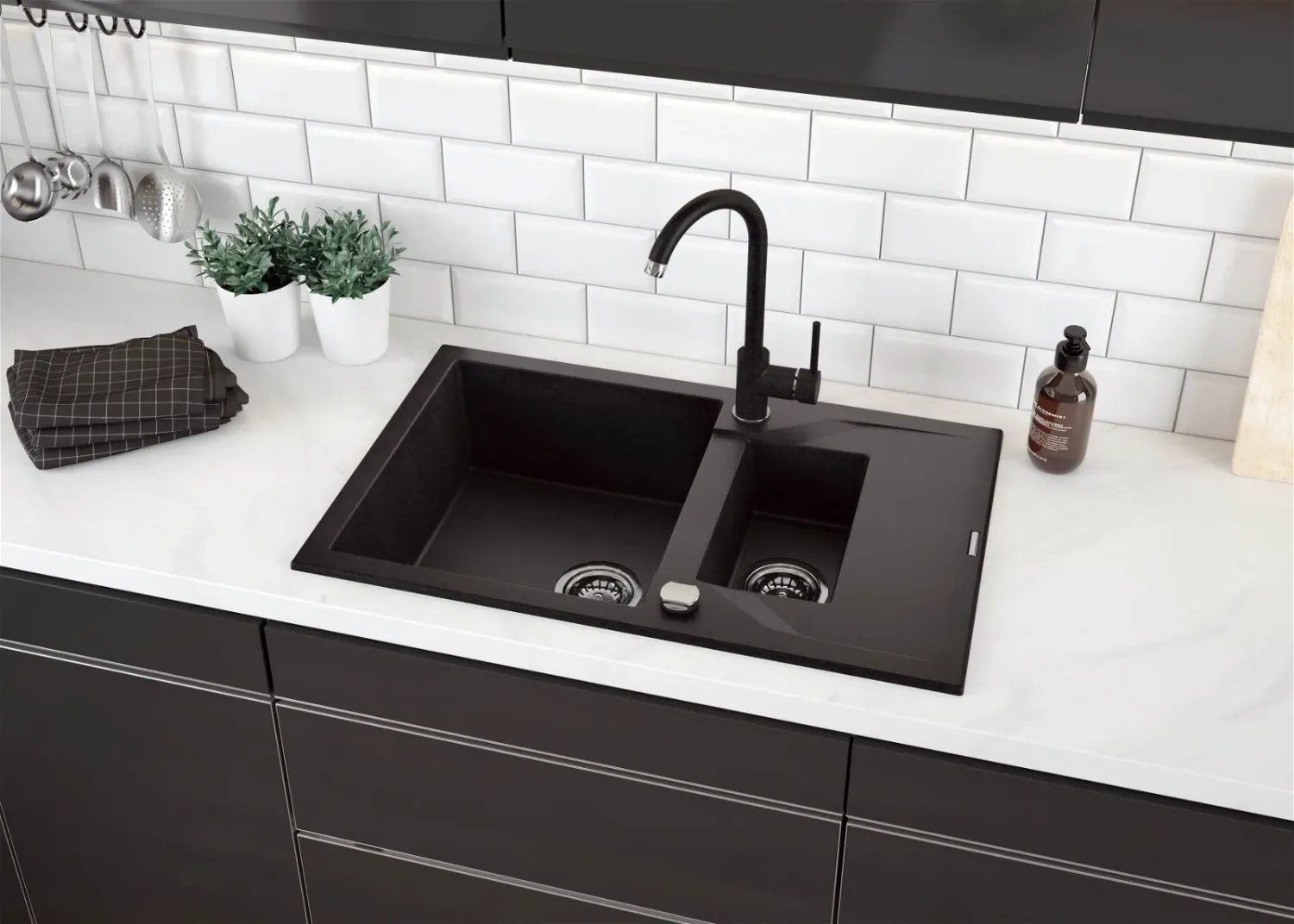Mitigeur de cuisine Deante Nemezja en finition graphite — vue 4