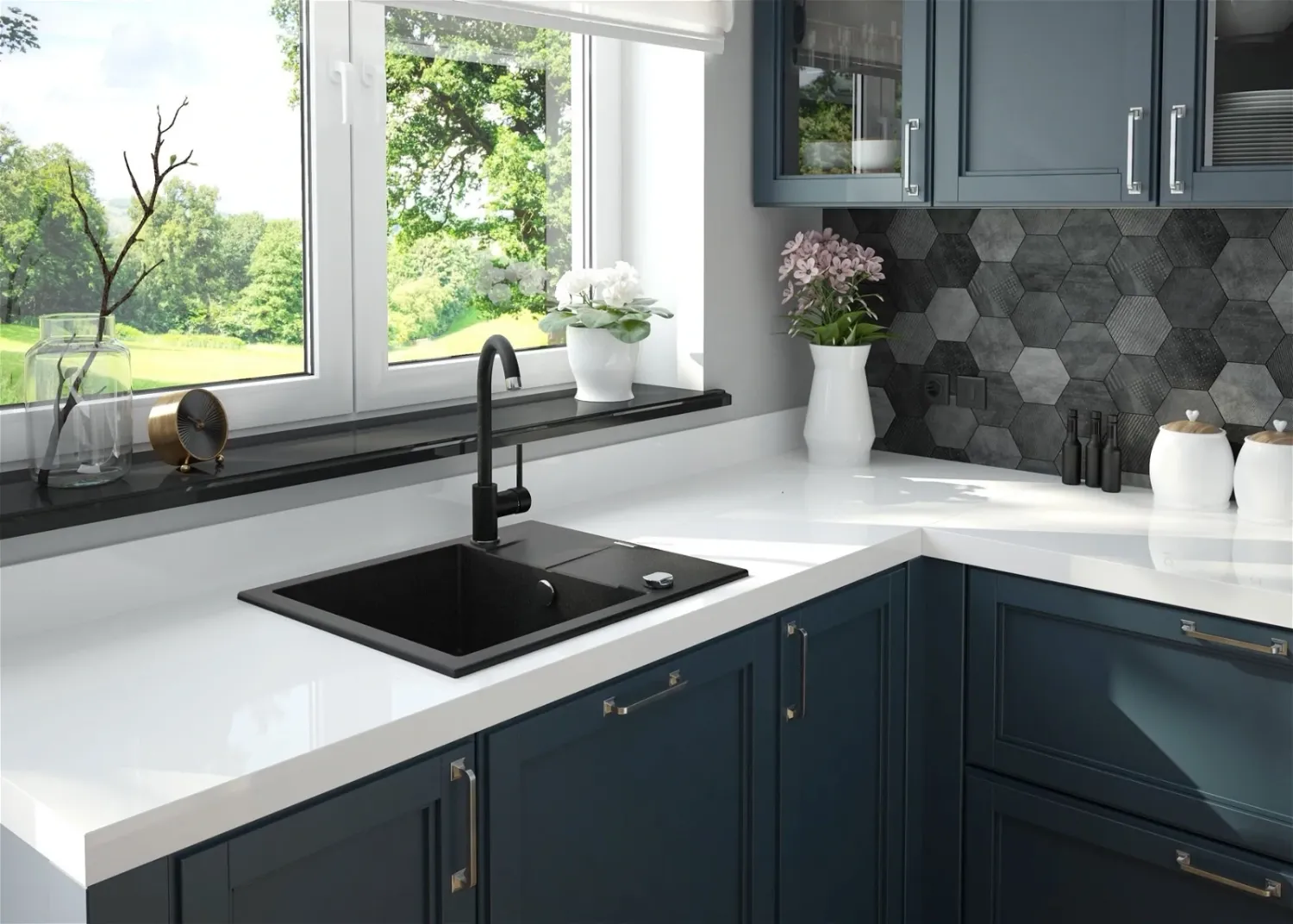 Mitigeur de cuisine Deante Nemezja en finition graphite — vue 5