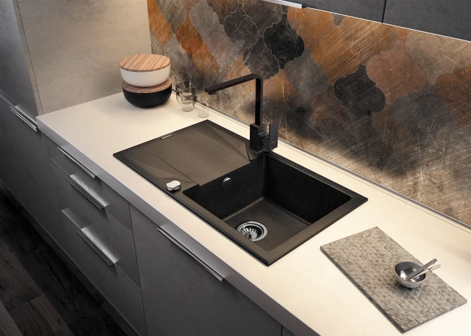 Deante Anemon Kitchen Mixer in Matte Black
