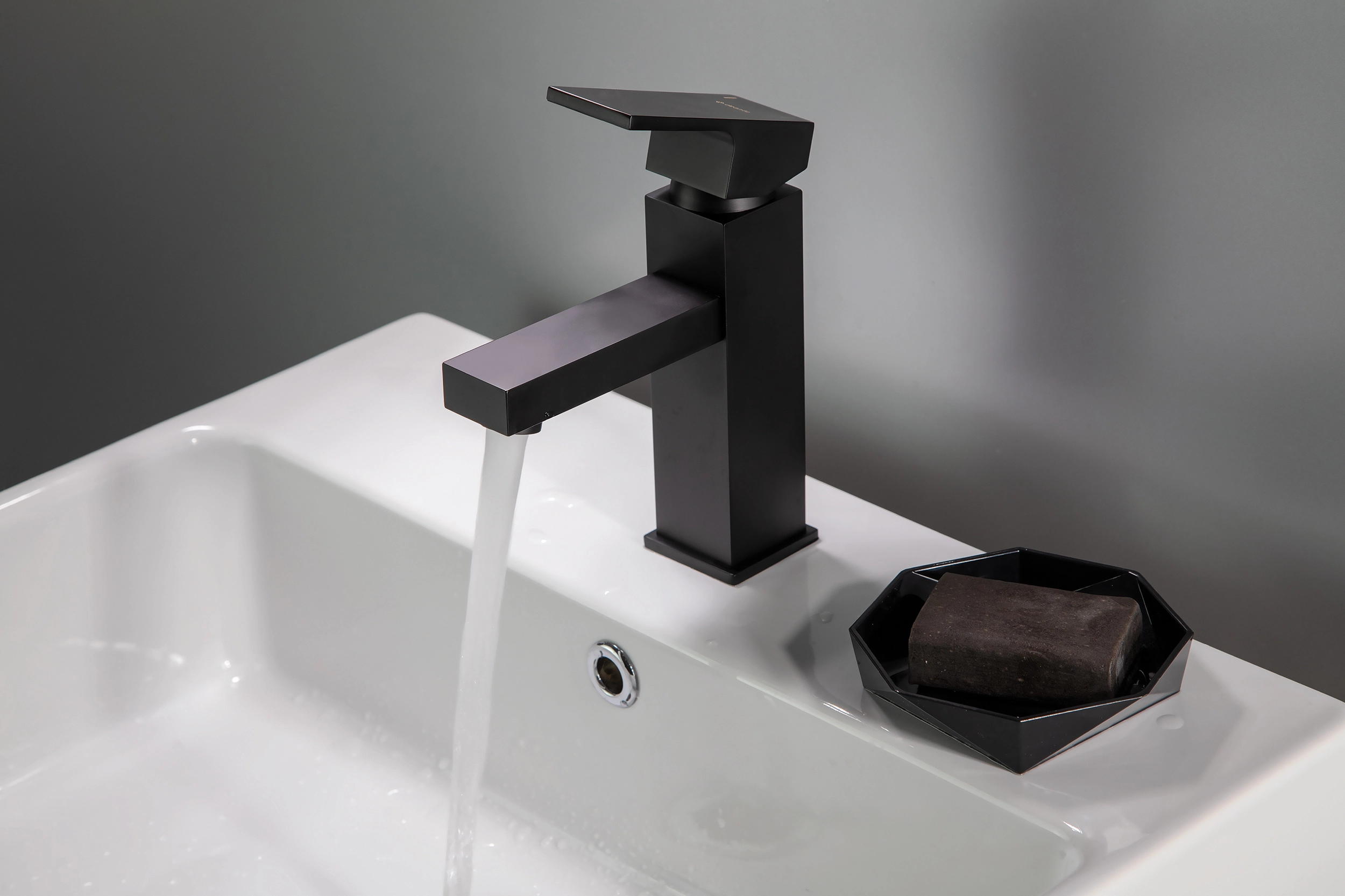Mitigeur de lavabo Deante Anemon 95 avec bonde clic-clac en noir mat - vue 3
