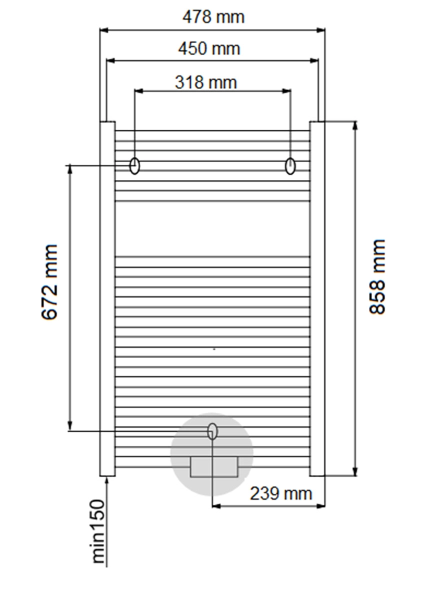 Radiateur sèche-serviettes en aluminium Fondital Cool 86 x 45 cm en noir intense - vue 4