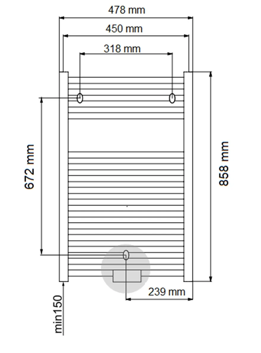 Radiateur sèche-serviettes en aluminium Fondital Cool 86 x 45 cm — vue 3