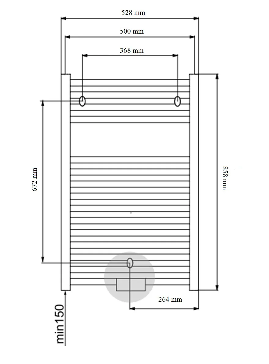Radiateur sèche-serviettes en aluminium Fondital Cool 86 x 50 cm — vue 3