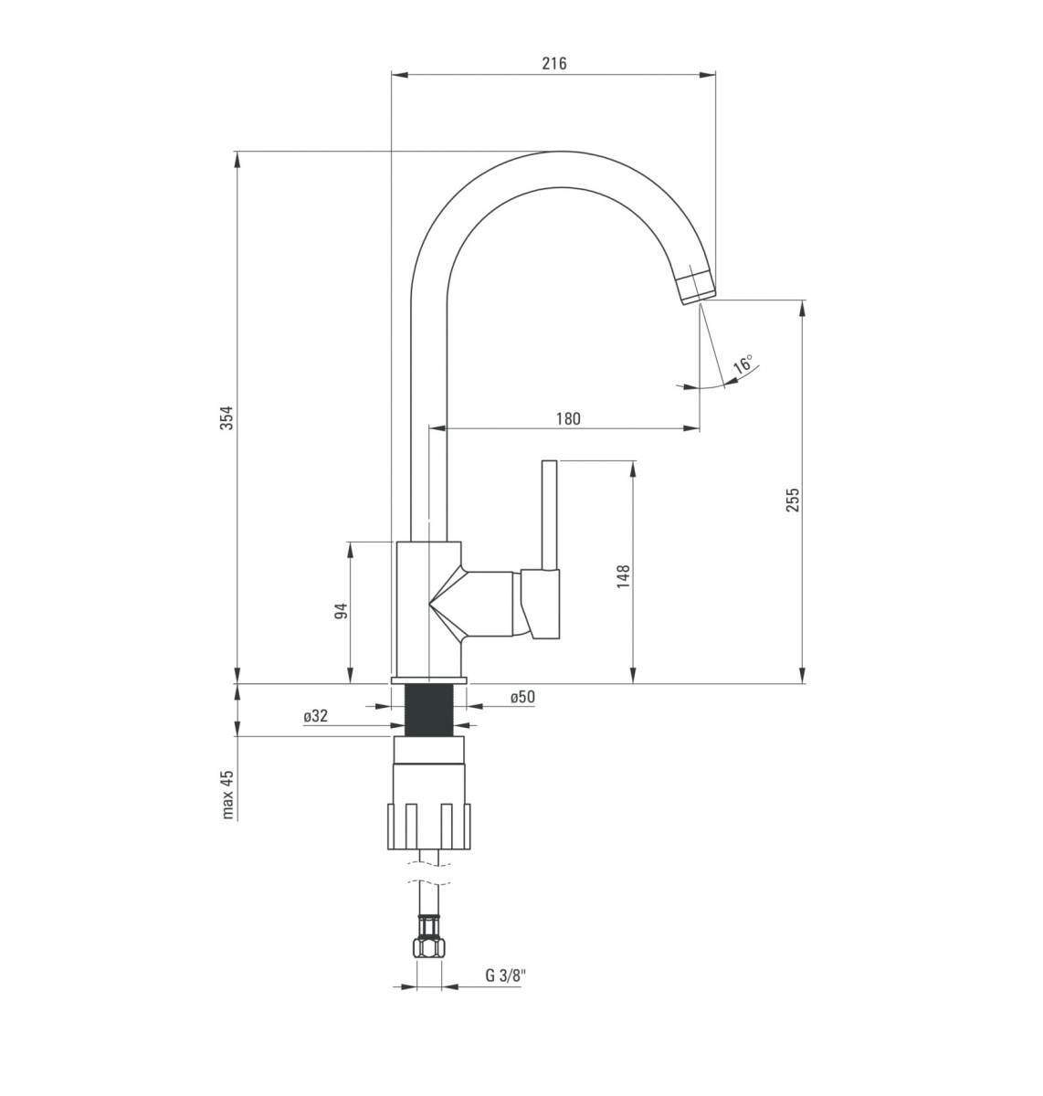 Mitigeur de cuisine Deante Nemezja en finition graphite - vue 6