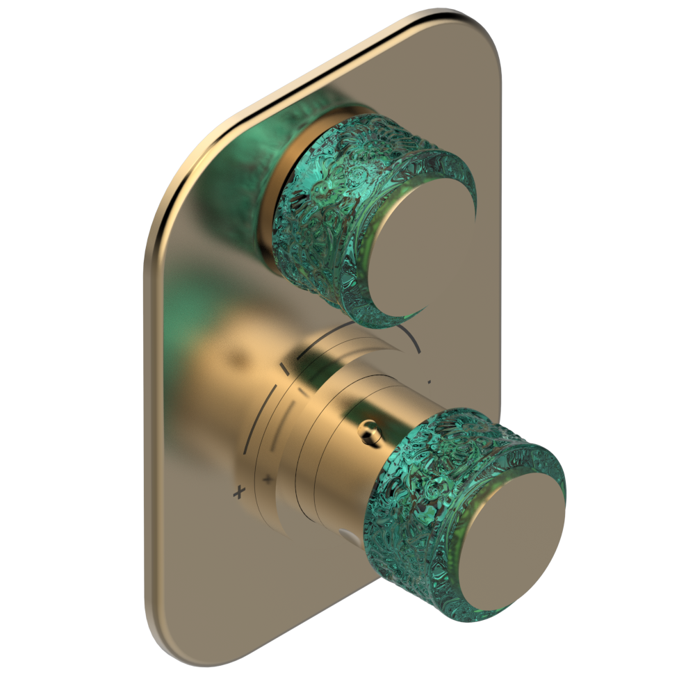 Set de finition THG pour douche thermostatique à encastrer avec un robinet d'arrêt - Collection "New Island" — vue 5