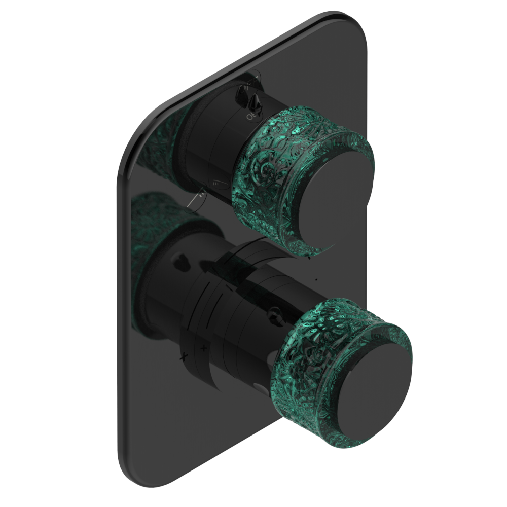 Set de finition THG pour douche thermostatique à encastrer 2 fonctions avec inverseur - Collection "New Island"