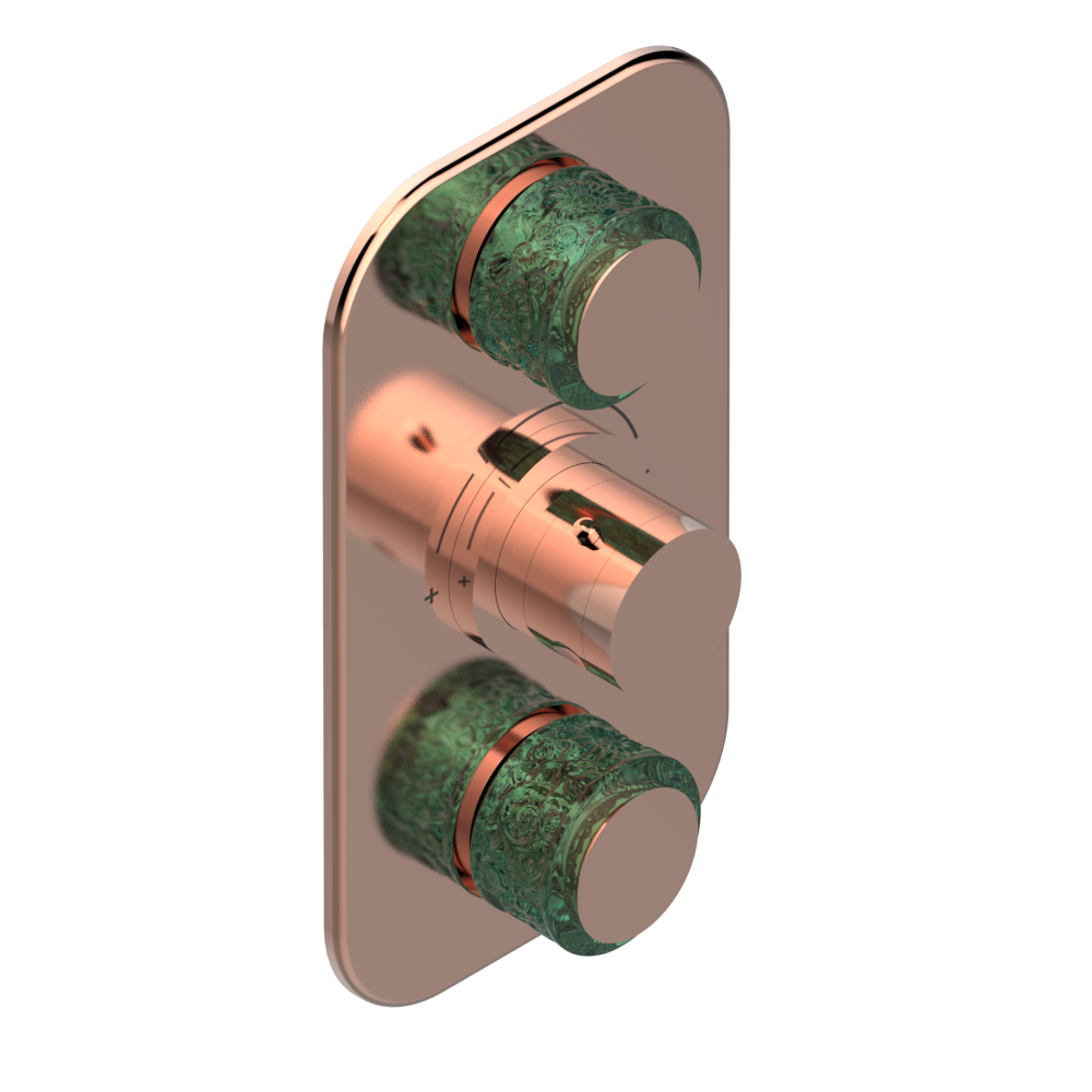 Set de finition THG pour douche thermostatique à encastrer avec deux robinets d'arrêt à 2 fonctions - Collection "New Island" — vue 4