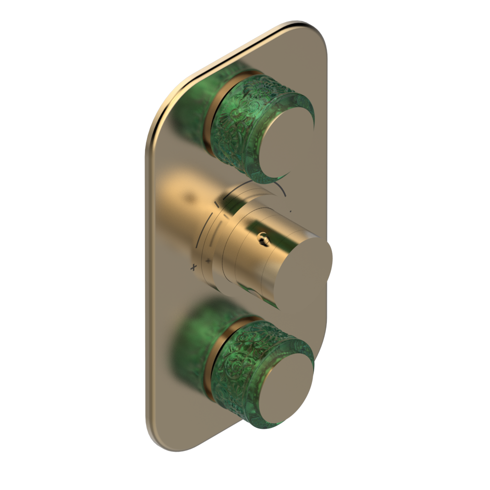 Set de finition THG pour douche thermostatique à encastrer avec deux robinets d'arrêt à 2 fonctions - Collection "New Island" — vue 5