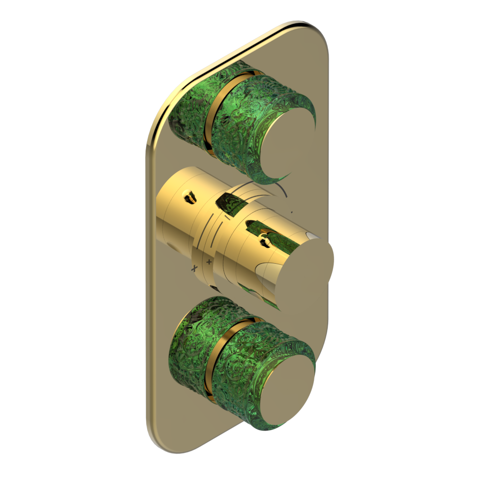 Set de finition THG pour douche thermostatique à encastrer avec deux robinets d'arrêt à 2 fonctions - Collection "New Island" — vue 3