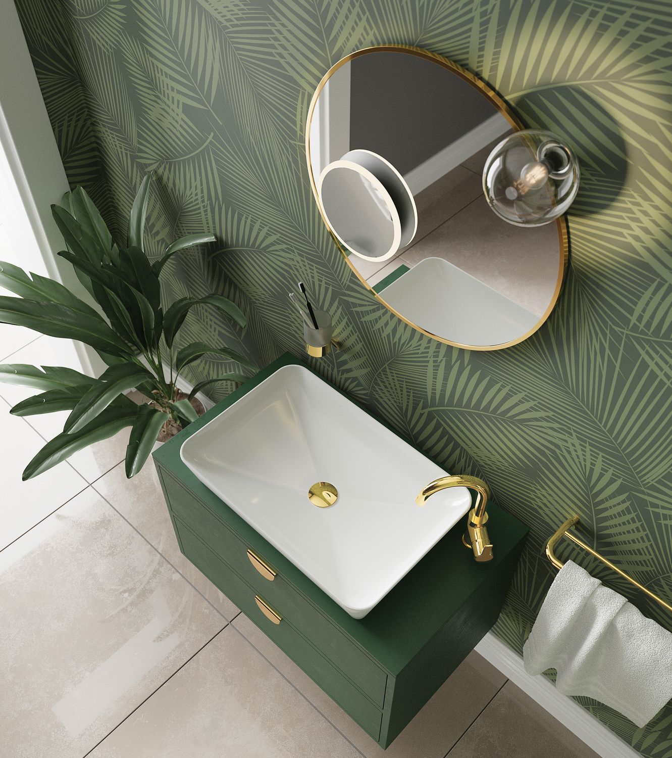 Bonde de lavabo Deante click-clac en doré poli — vue 2
