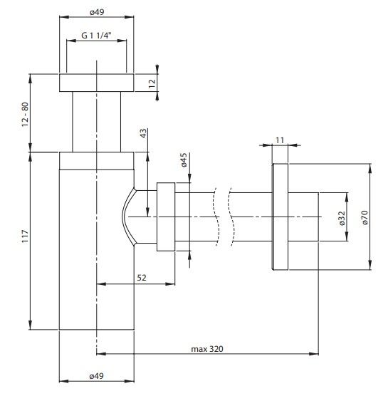 Siphon de lavabo Deante rond en blanc mat — vue 3