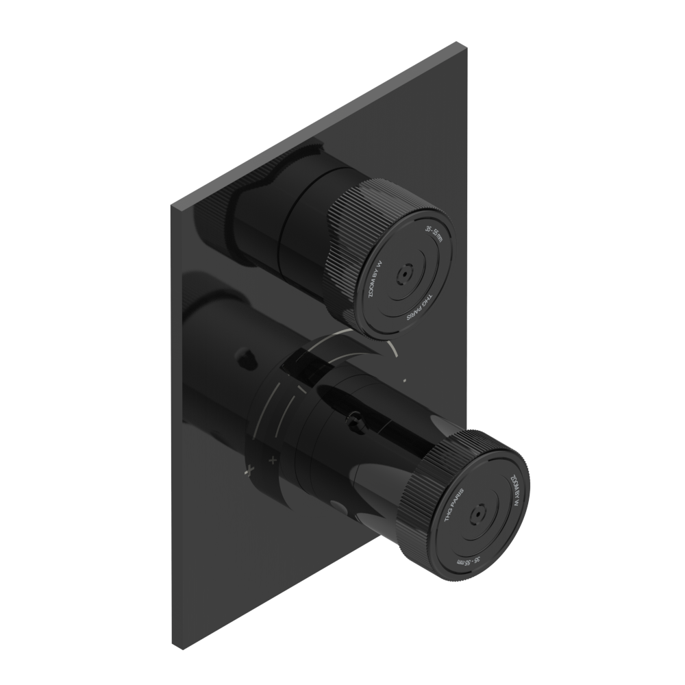 Set de finition THG pour douche thermostatique à encastrer avec un robinet d'arrêt - Collection "Zoom.5"