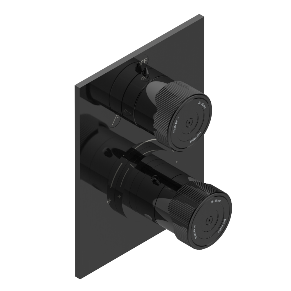 Set de finition THG pour douche thermostatique à encastrer 2 fonctions avec inverseur - Collection "Zoom.5"