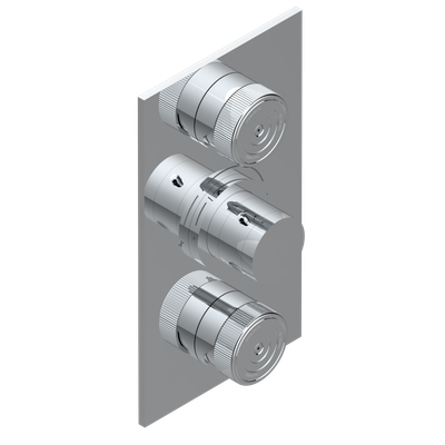 Set de finition THG pour douche thermostatique à encastrer avec deux robinets d&#39;arrêt à 2 fonctions - Collection &quot;Zoom.5&quot;
