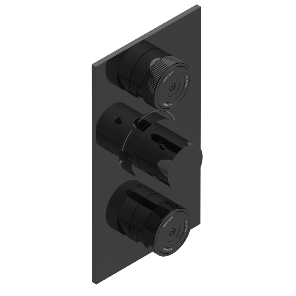 Set de finition THG pour douche thermostatique à encastrer avec deux robinets d'arrêt à 2 fonctions - Collection "Zoom.5"