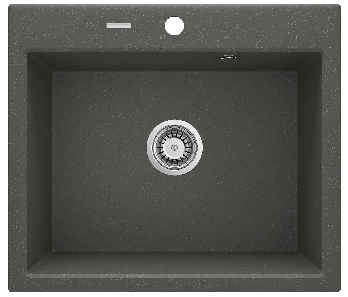 Évier de cuisine encastrable simple bac granit Deante Andante 60 x 52 cm en anthracite métallisé avec vidage télescopique gain de place