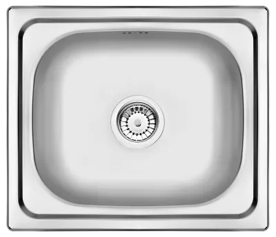 Évier de cuisine encastrable simple bac​ Deante Doppio 48 x 43 cm en acier inoxydable avec vidage 