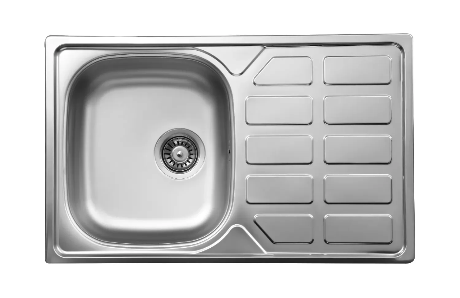 Évier de cuisine encastrable Deante Soul 78 x 49 cm​ en acier inoxydable simple bac avec égouttoir et vidage