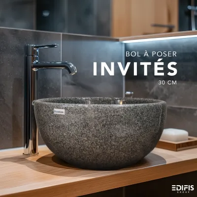 Bol à poser &quot;Invités&quot; 30 cm granité gris