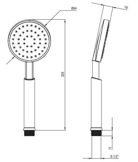 Colonne de douche Deante Temisto 250 avec mitigeur de douche et bec verseur en chromé — vue 4