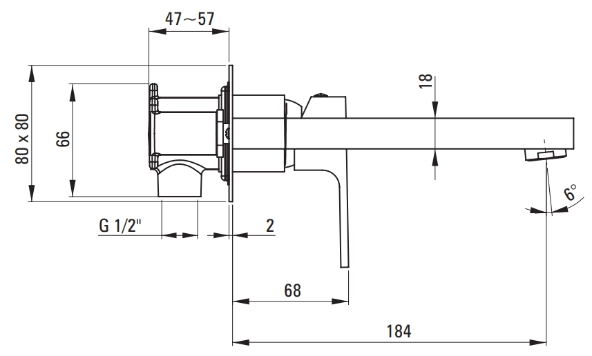 Mitigeur de lavabo encastré Deante Anemon 184 mm sans bonde en noir mat - vue 4