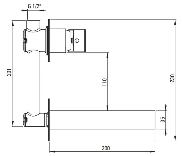 Mitigeur de lavabo encastré Deante Anemon 184 mm sans bonde en noir mat — vue 5