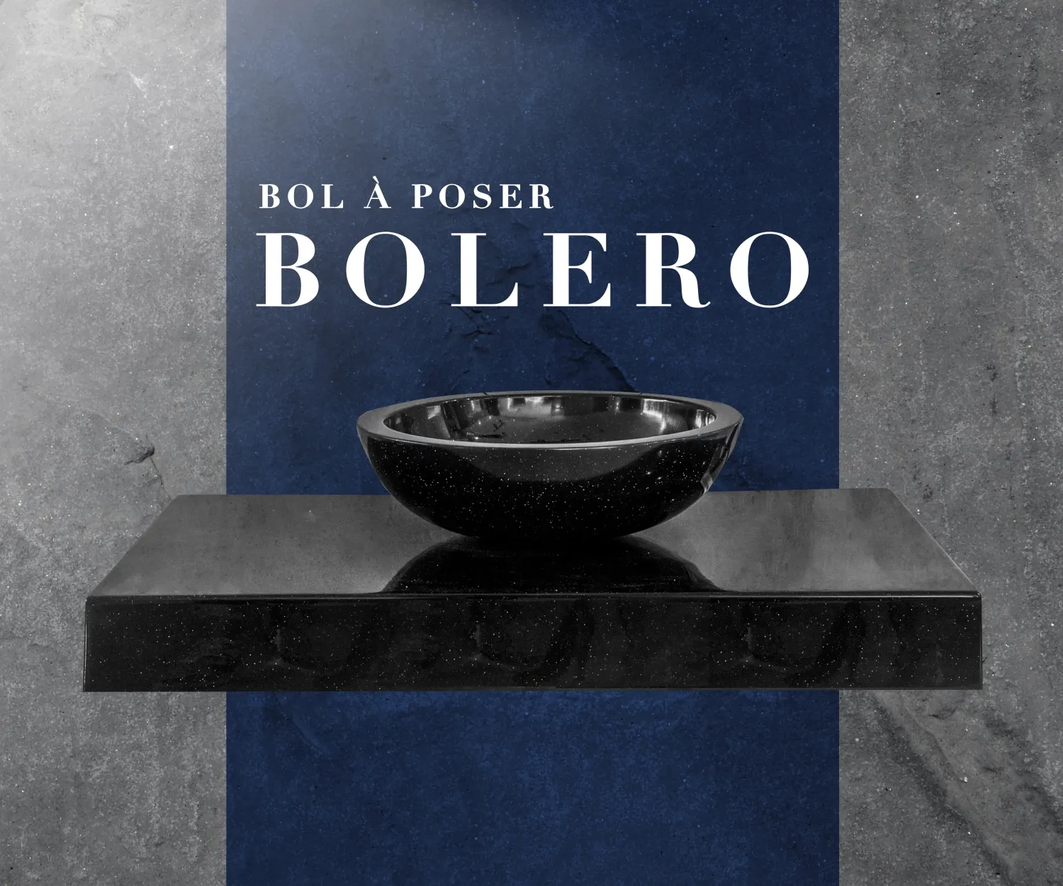 Bol à poser Bolero 44 cm granité noir