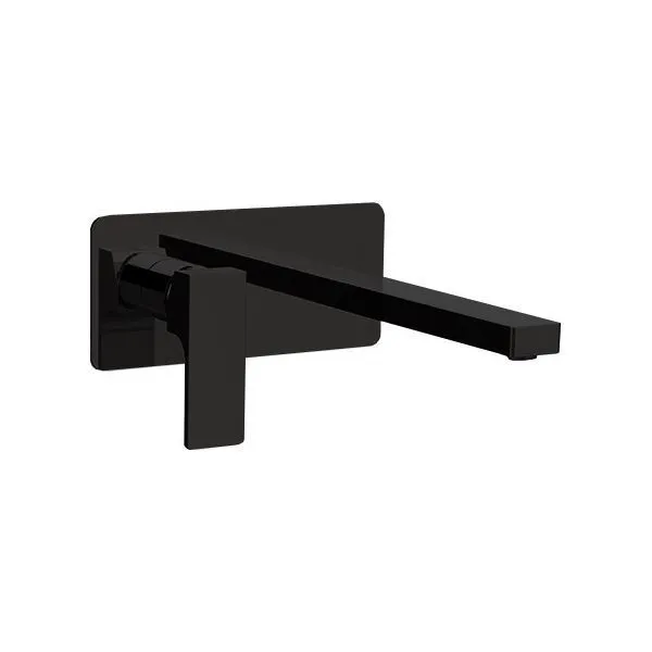 Mitigeur de lavabo à encastrer Remer Absolute avec bec de 23 cm en laiton noir mat