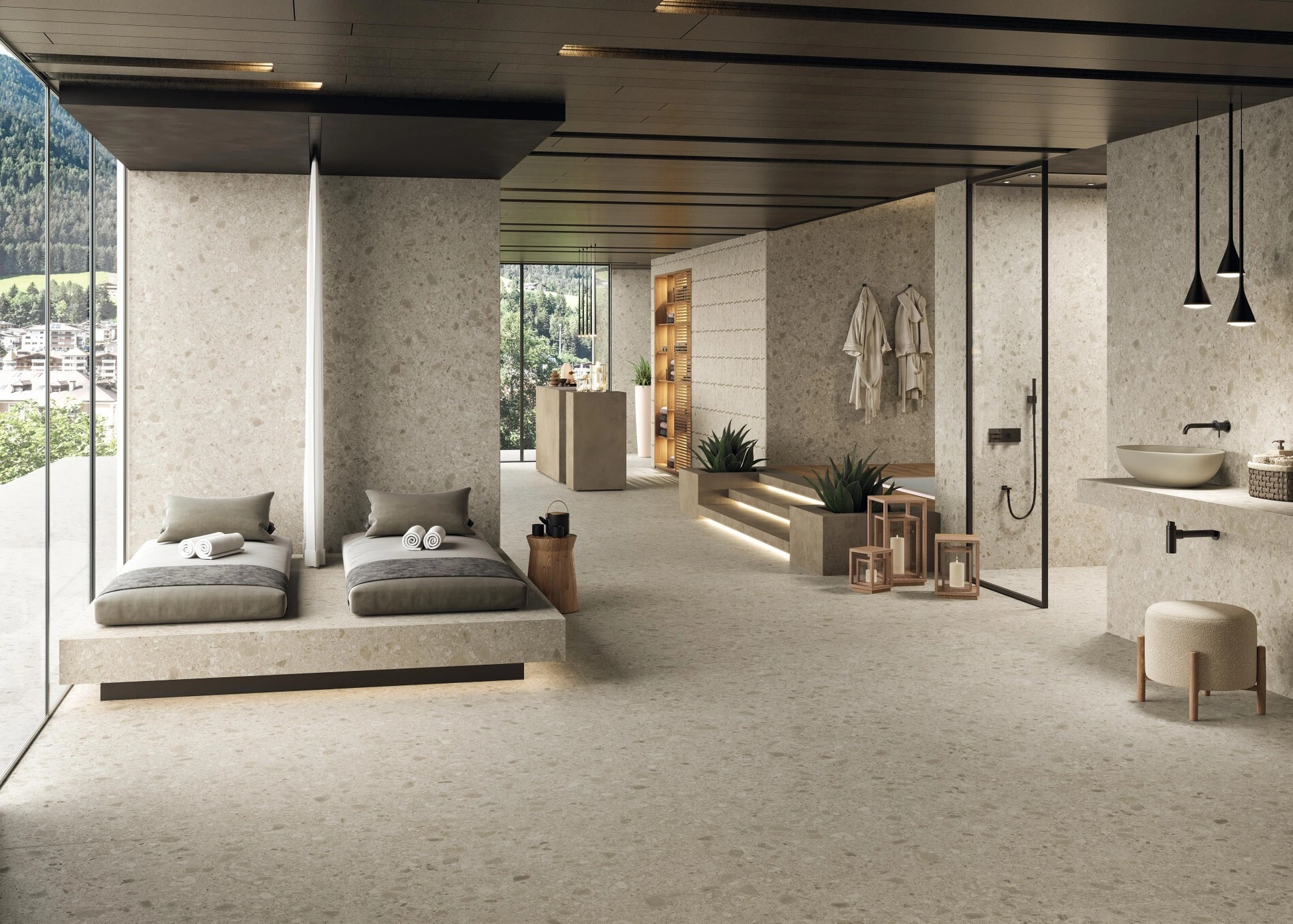 Grès cérame Boost Mix Ivory mat 120 x 278 cm - Atlas Concorde - vue 4