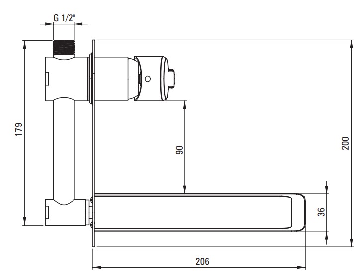 Mitigeur de lavabo encastré Deante Arnika 180 mm sans bonde en PVD doré poli - vue 7