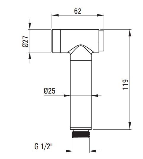 Ensemble hygiénique de WC avec mitigeur encastré Deante Arnika en PVD doré poli avec flexible de 120 cm — vue 2