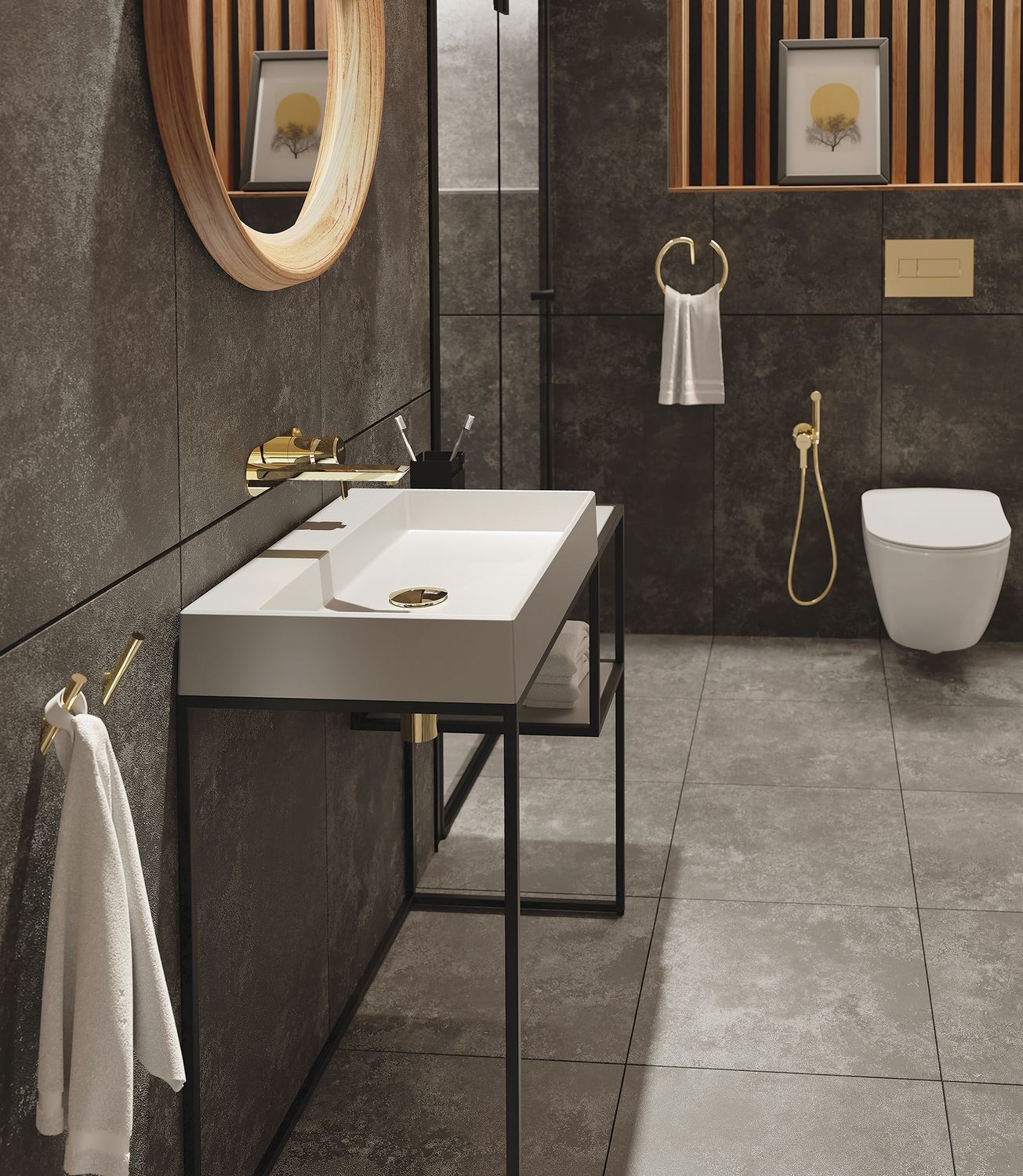 Siphon de lavabo Deante rond en PVD doré poli — vue 5