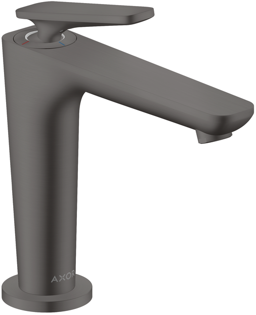 Mitigeur de lavabo AXOR Citterio C 125 CoolStart avecpoignée manette et bonde à écoulement libre en noir chromé brossé