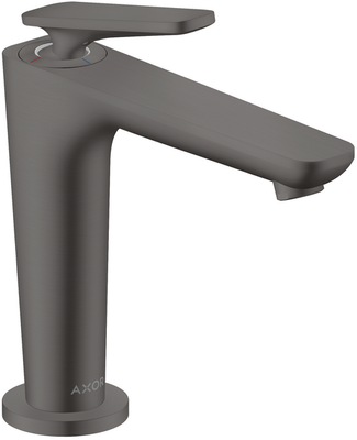 Mitigeur de lavabo AXOR Citterio C 125 CoolStart avecpoignée manette et bonde à écoulement libre en noir chromé brossé