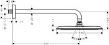 AXOR Citterio C Douche de tête 270/270 1jet avec bras de douche 390 mm