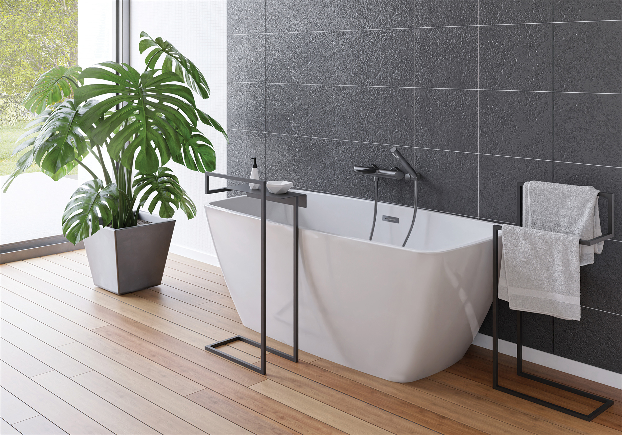 Flexible de douche Deante 1.50 m en titane - vue 4