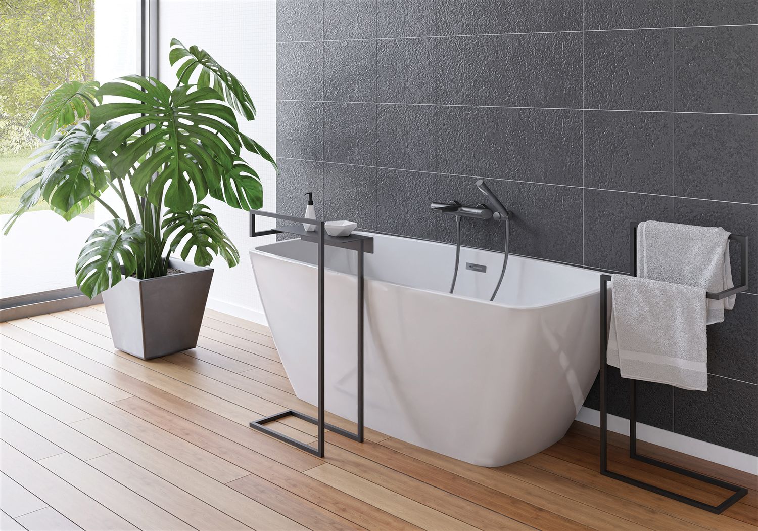 Flexible de douche Deante 1.50 m en titane — vue 4