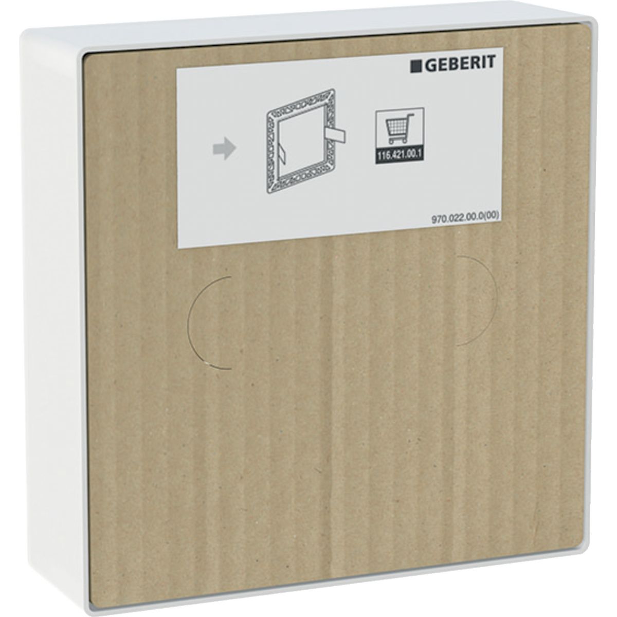 Boîtier de réservation Geberit pour plaque de fermeture à fleur du mur, pour robinetterie murale électronique