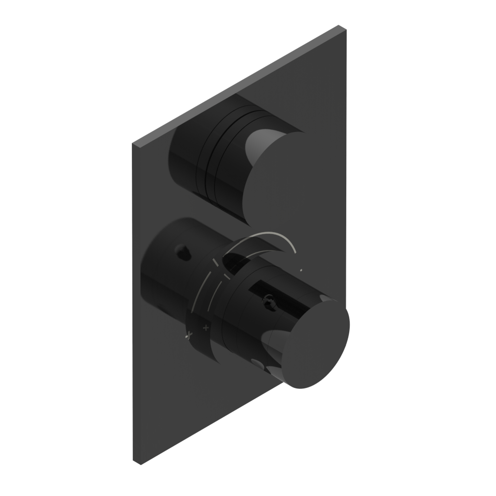 Set de finition THG pour douche thermostatique à encastrer avec un robinet d'arrêt - Collection "Yoko"